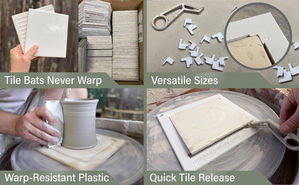 Thumbnail: 6" TILE SPINNER Pottery Bat System - by OUTPOST POTTERY