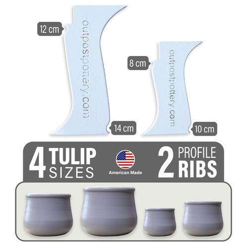 Pottery Ribs With Ruler OUTPOST POTTERY Pottery Ribs - Tulip Bundle Profile Ribs - 8cm, 10cm ...