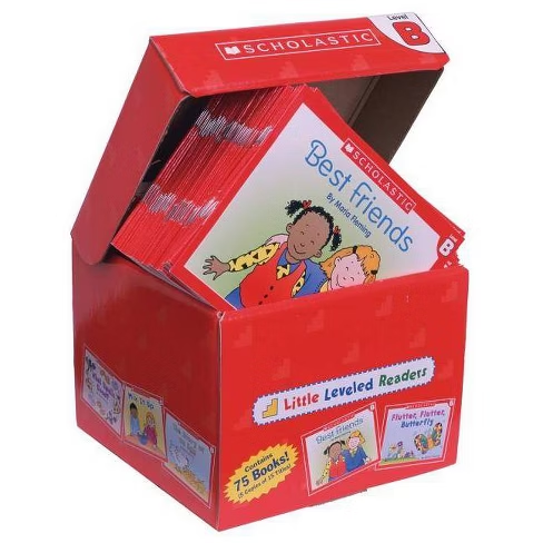 A box of leveled readers