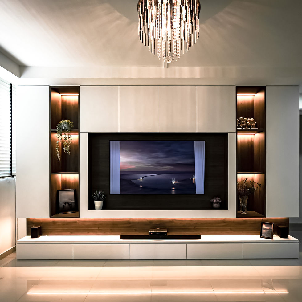 Modern interior design living room inspiration at an HDB Resale house renovation at Marine Terrace