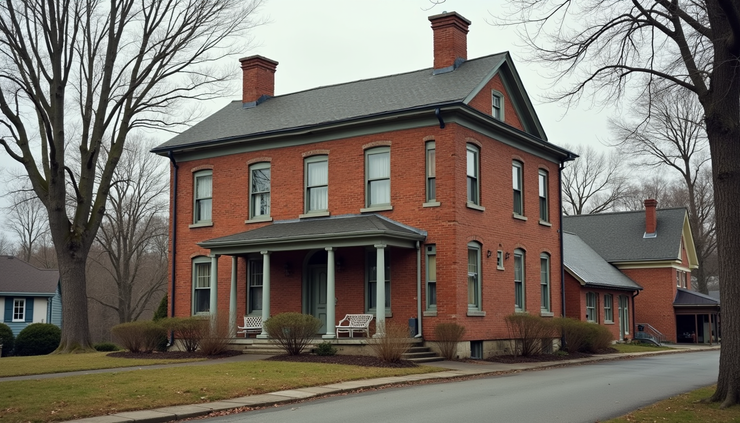 Eye-level view of a historic Pennsylvania building representing the first savings and loan institution