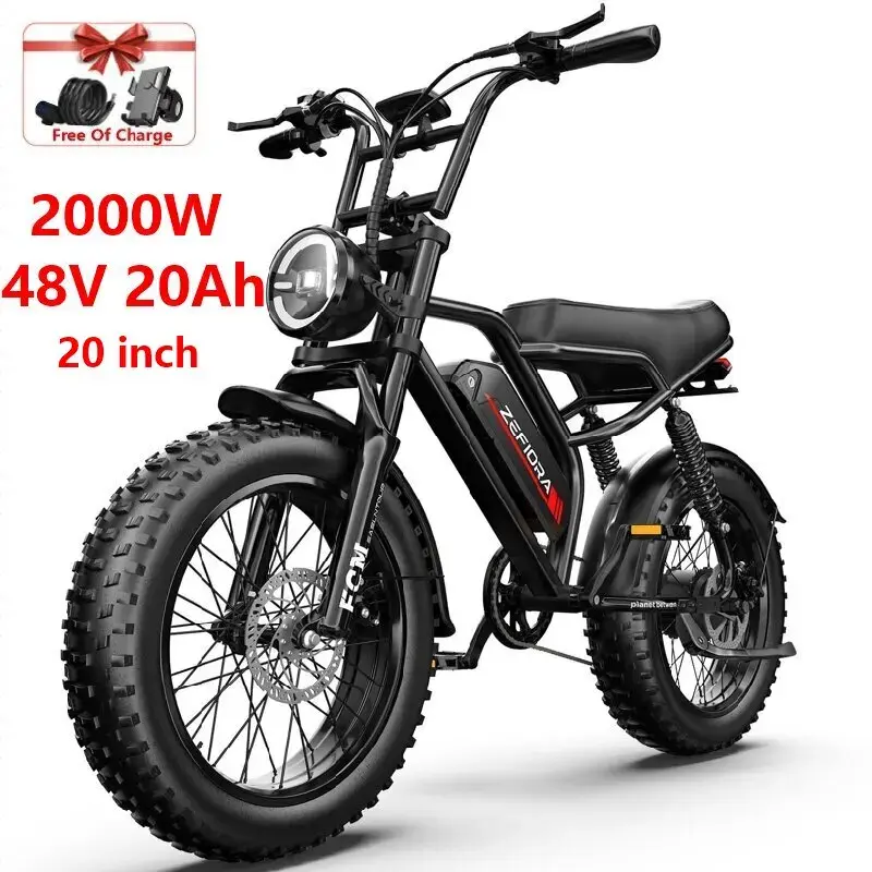 Thumbnail: Electric Bike 20 26 Inch 1000w 2000w 30-50mph 30-60mile 48v Aluminum Alloy