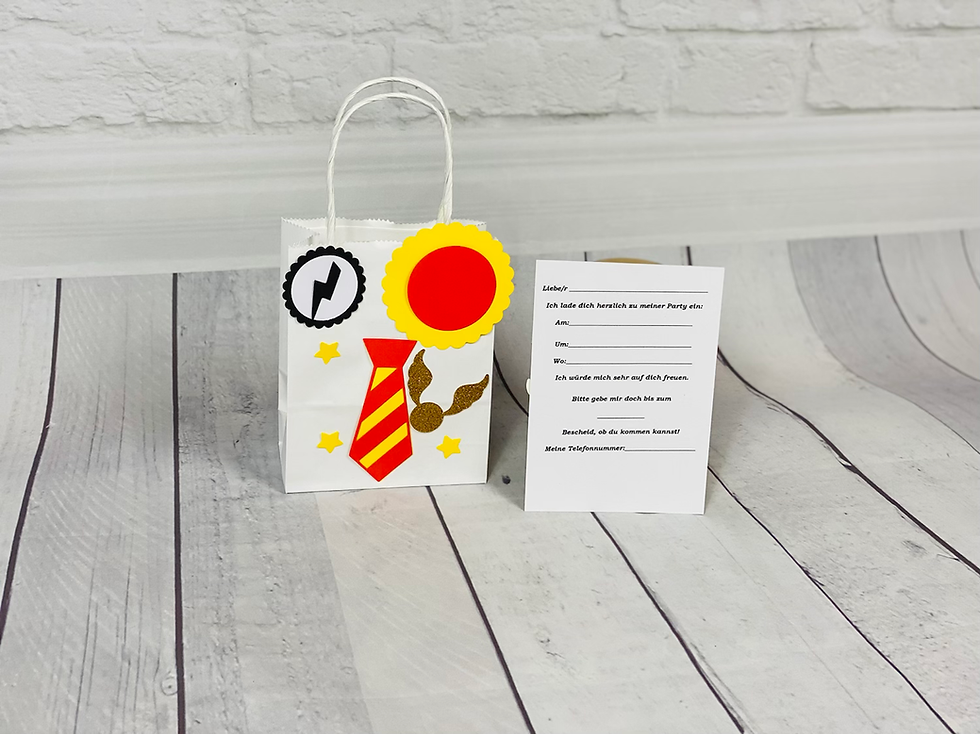 Miniaturbild: Mitgebseltüte & Einladungskarte-Set "🪄Harry Potter - 🧙‍♀️Hexen & Zauberer "