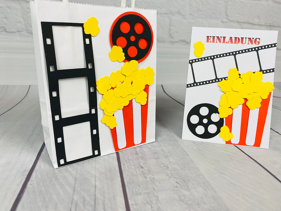 Miniaturbild: Mitgebseltüte & Einladungskarte-Set 🎥 Kino Movie Party 🍿