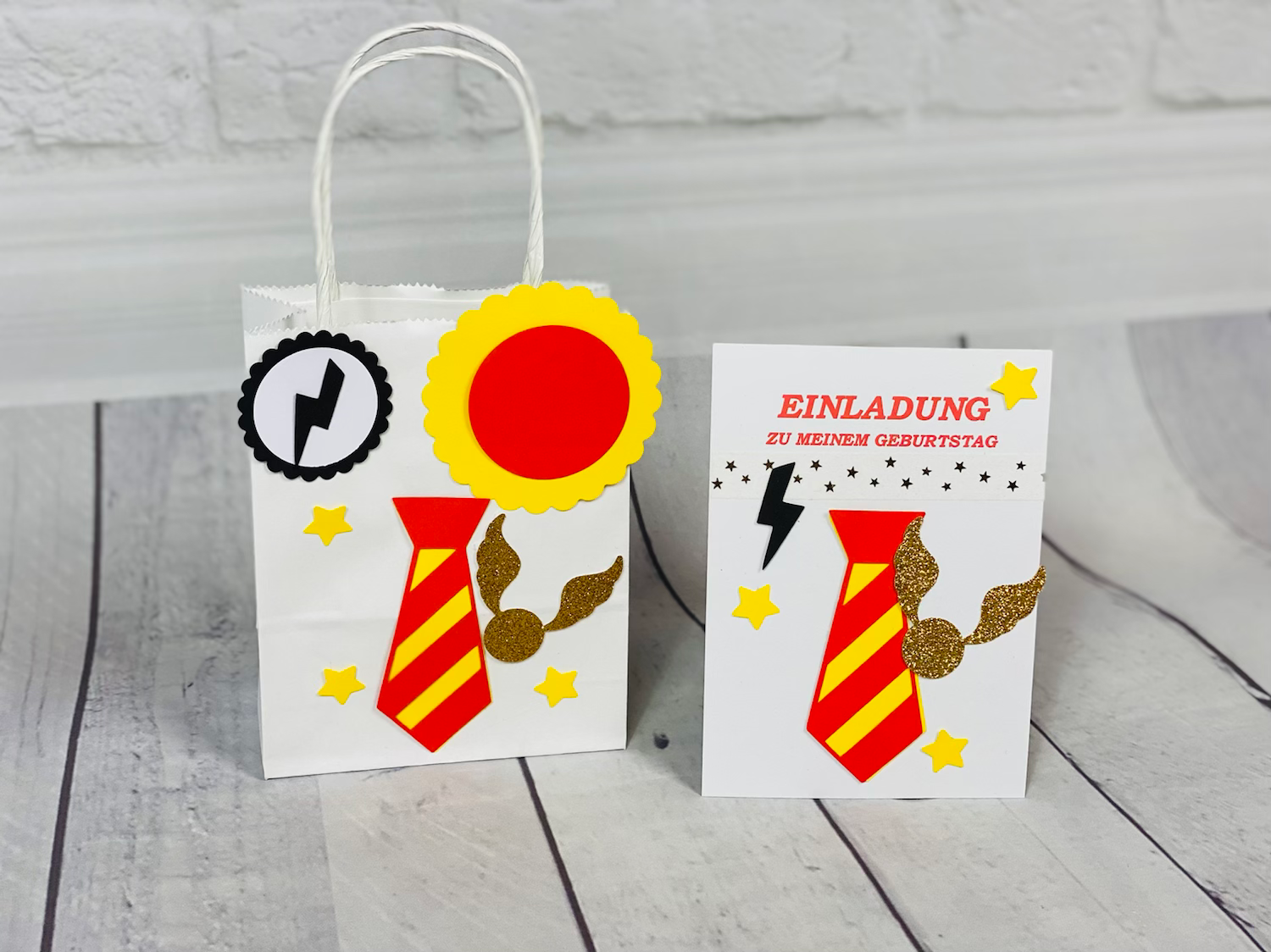 Mitgebseltüte & Einladungskarte-Set "🪄Harry Potter - 🧙♀️Hexen & Zauberer "