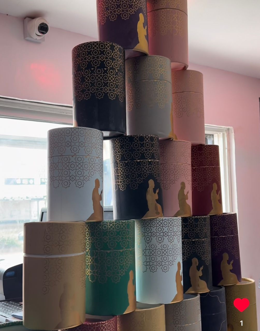 Cylinder box gift pack,light weight prayer mat and Rosary