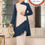 Thumbnail: Blue and cream piece Tunic and pant EA6