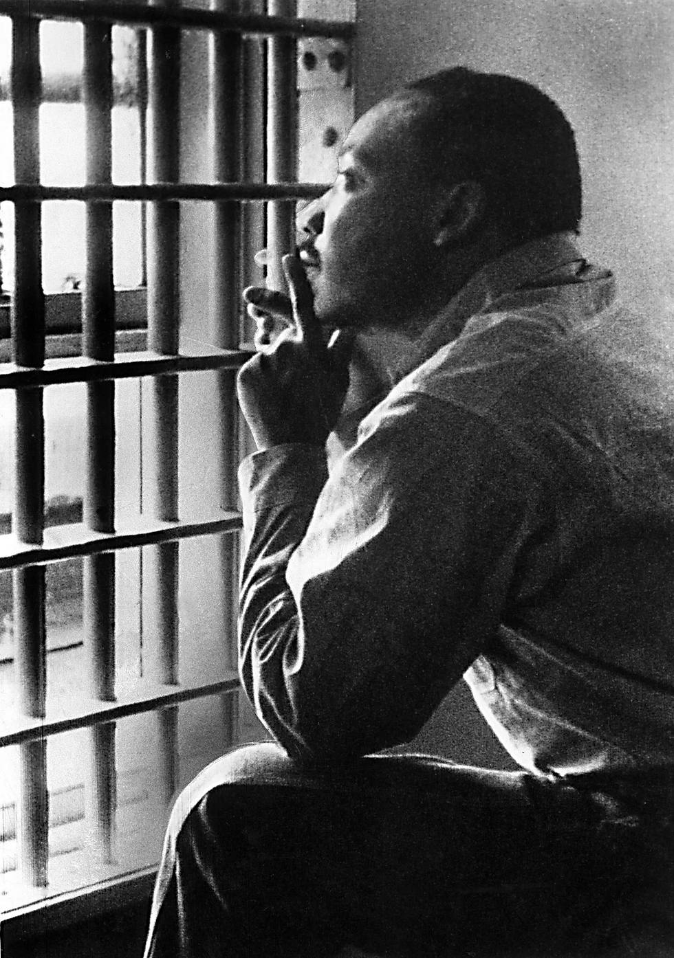 Dr. Martin Luther King Jr. in Birmingham City Jail in 1963