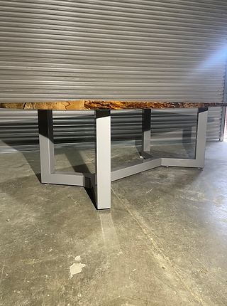 palted beech dining with heavy duty steel base to set 6 people