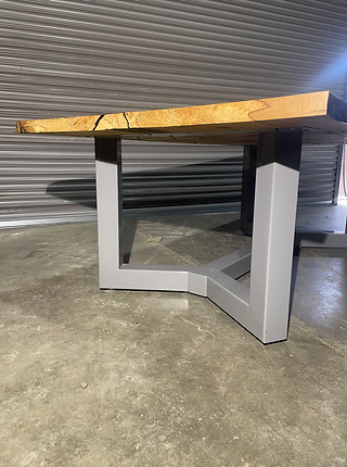 heavy duty steel base in light grey made from 100mm box section
