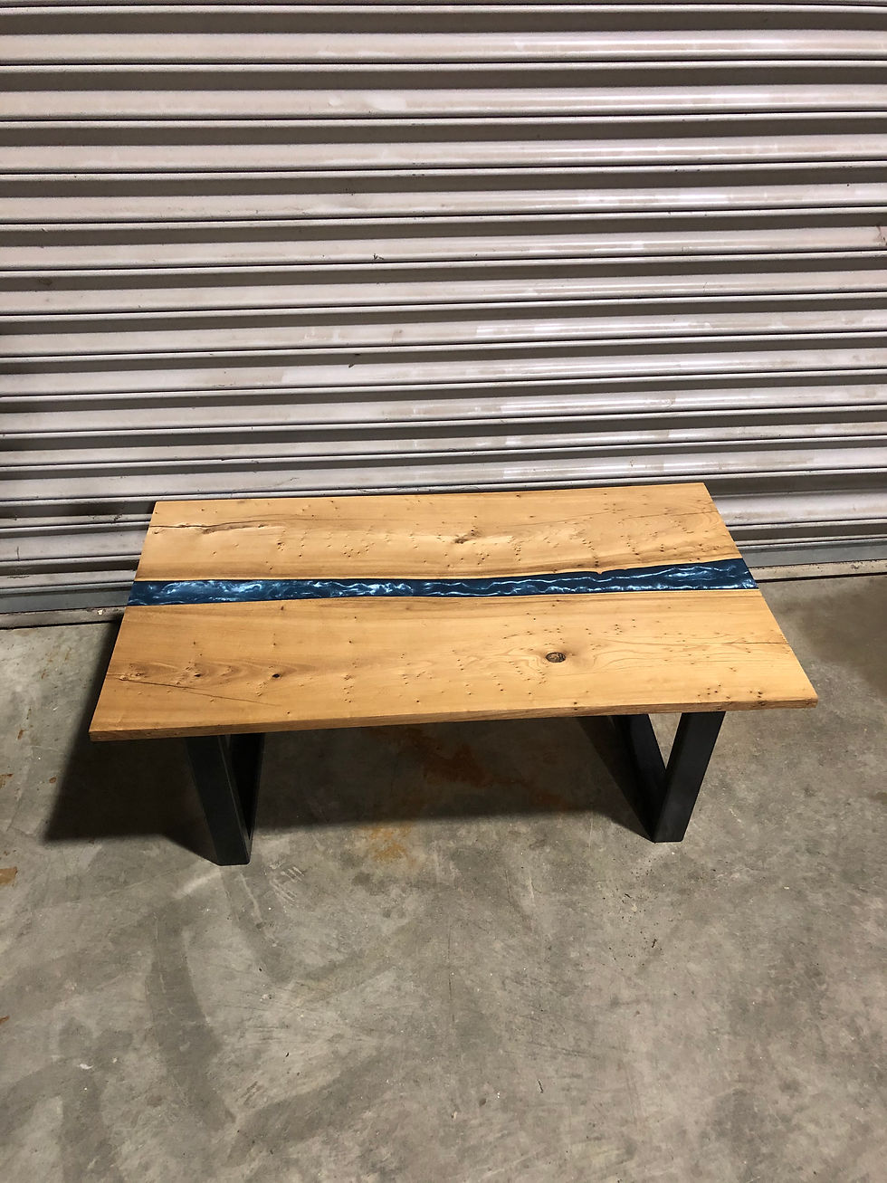 Thumbnail: Epoxy and oak coffee table