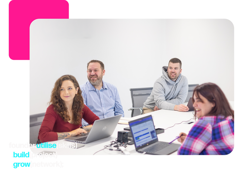 A group of people in a meeting