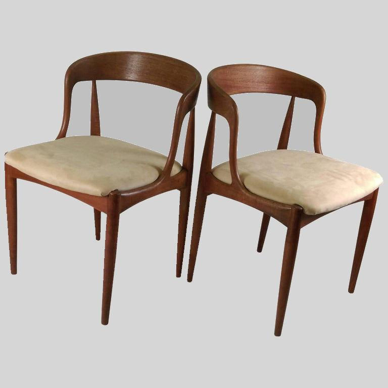 Thumbnail: 1960s Sets of Restored Johannes Andersen Model 16 Teak Dining Chairs