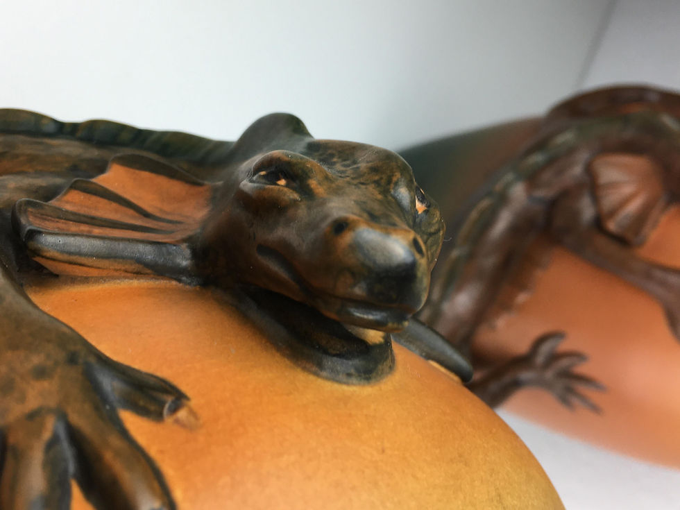 Thumbnail: 1890´s Set of Two Hand-Crafted Danish Art Nouveau Lizard Vases by P. Ipsens Enke