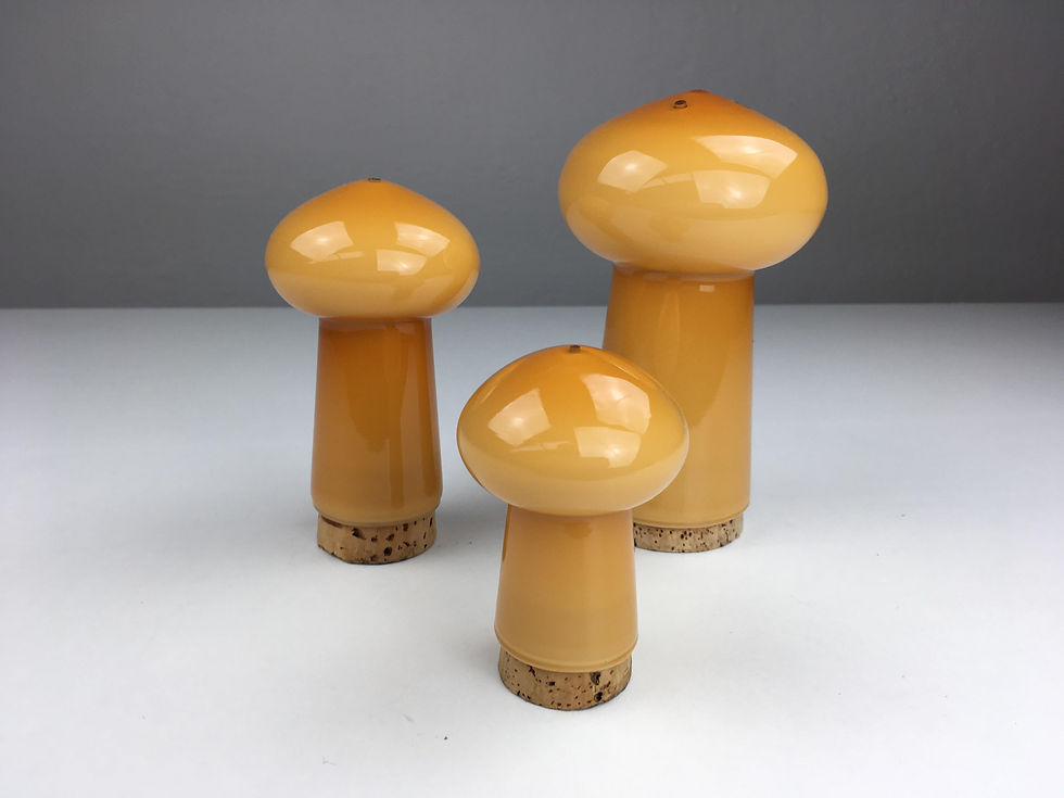 Thumbnail: Handblown Danish Salt and Pepper Set in Glass by Michael Bang for Holmegaard