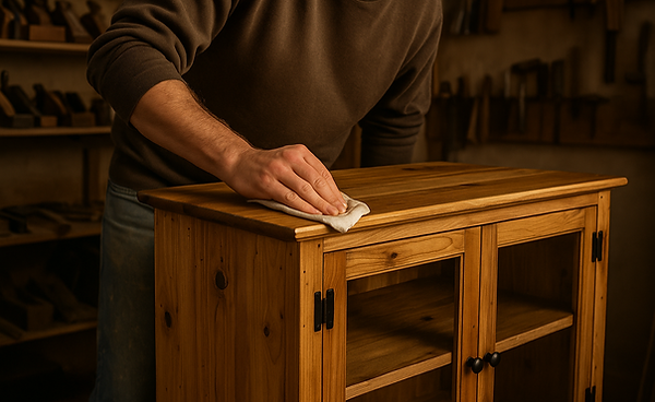 Hand-finishing reclaimed pine furniture using traditional 18th-century joinery