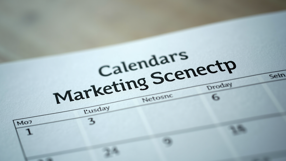 Close-up view of a calendar with content marketing schedule
