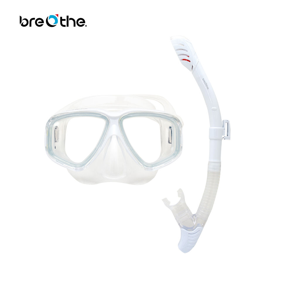 縮圖：水肺潛水(浮潛)雙面鏡(可配近視度數)+全乾式呼吸管套組(成人適用)     1011-J-CS