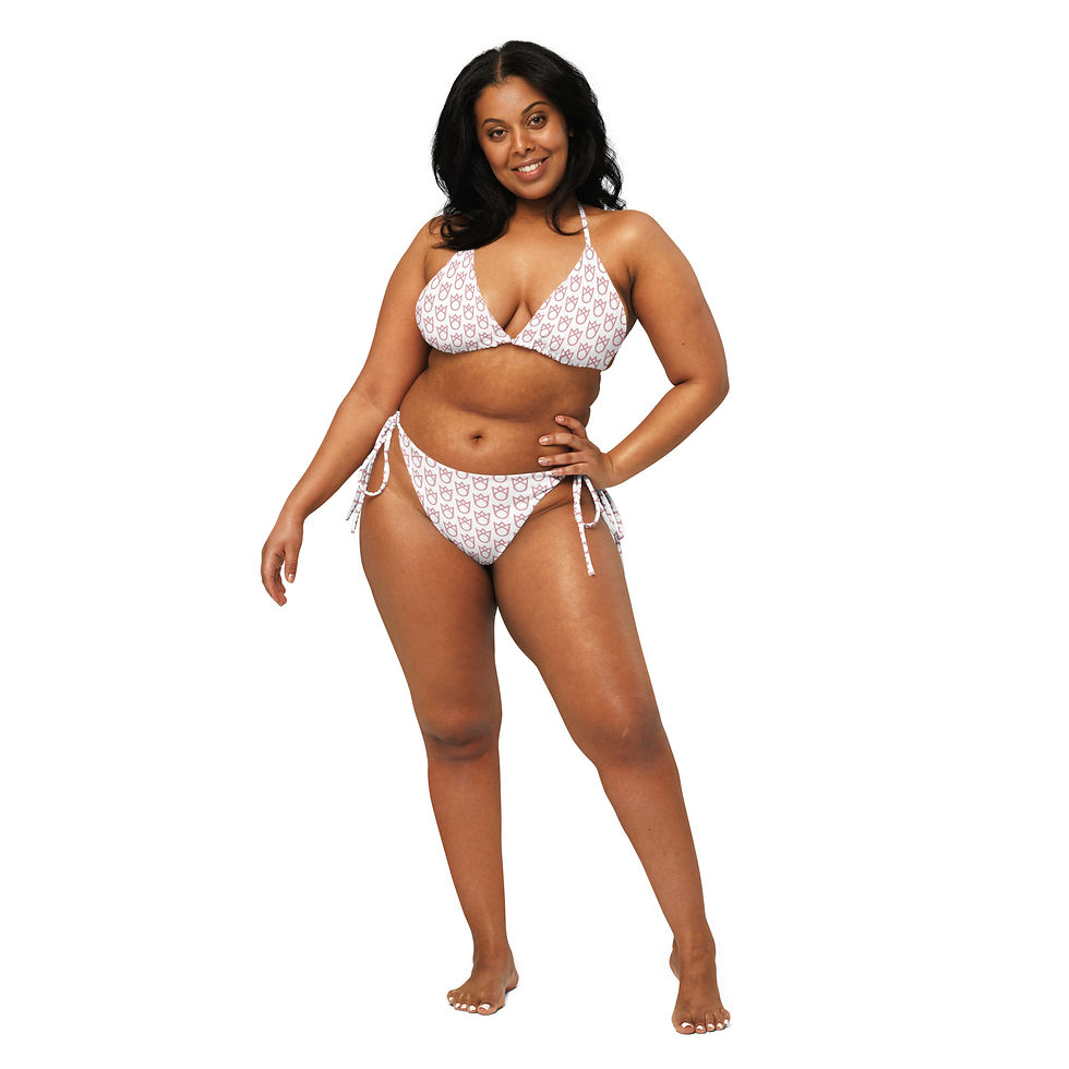 Thumbnail: MatriArch Queen Emblem Pink on White Bikini