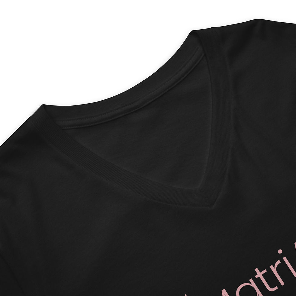 Thumbnail: MatriArch Short Sleeve V-Neck T-Shirt Pink on Black