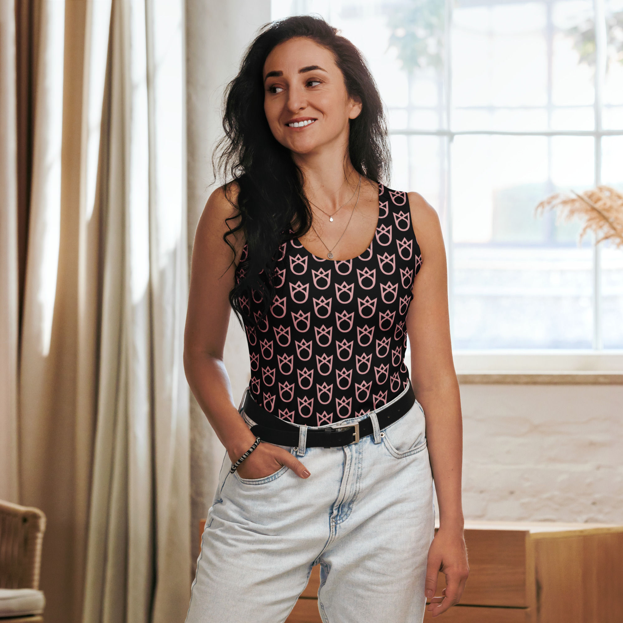 MatriArch Sublimation Cut & Sew Tank Top - Black and Pink