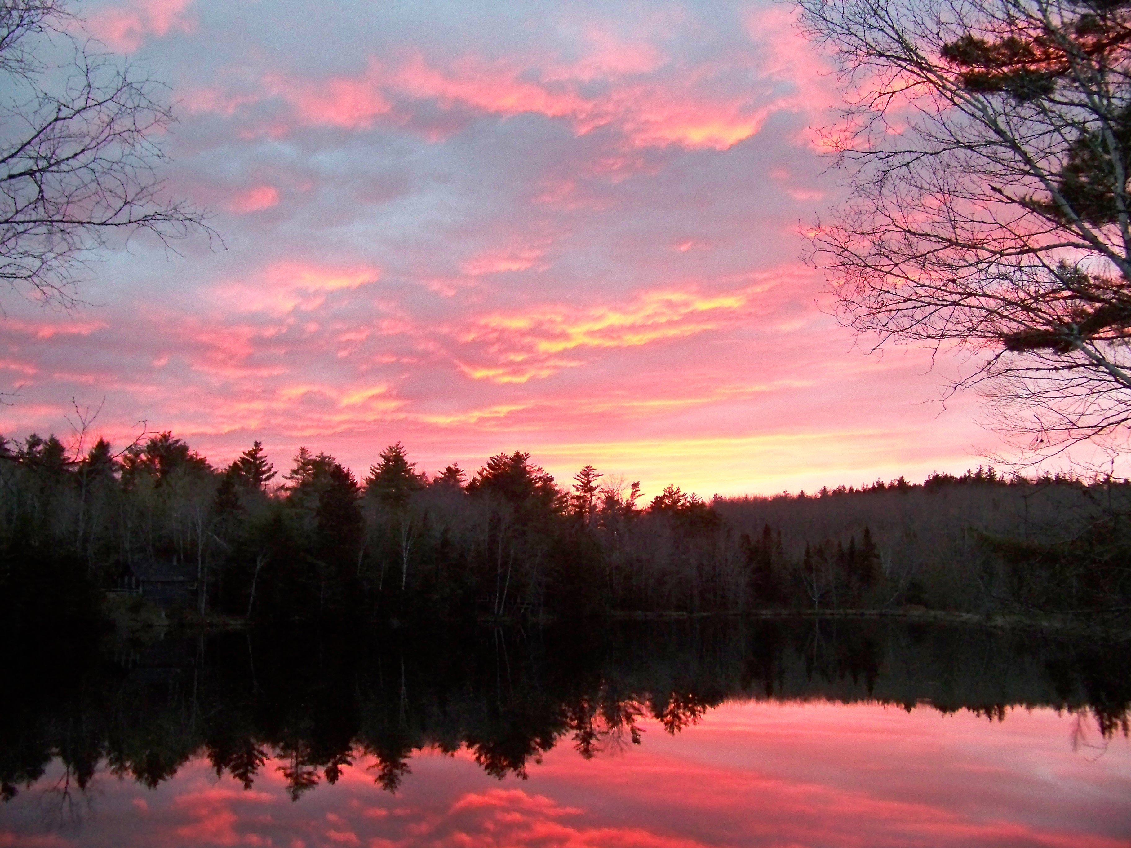 Sunset over the pond
