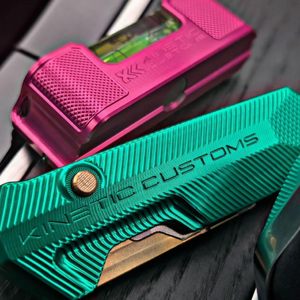Kinetic Customs BR1 and Level Bundle in pink and green.