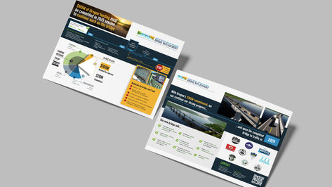 A mockup of a double sided flyer for the Port of Hood River Bridge replacement project. 