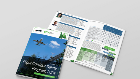 SEA Flight Corridor Safety Program proposal closed cover and unfolded display.