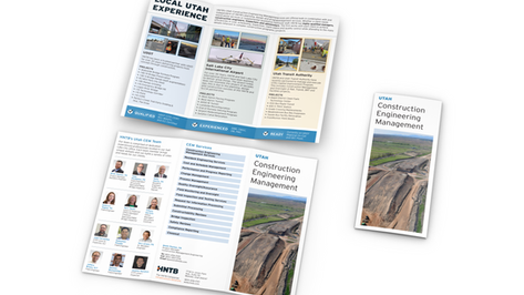 Utah Construction Management Services Tri-fold Brochure display of both sides and folded booklet.
