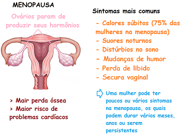 Sintomas da menopausa.