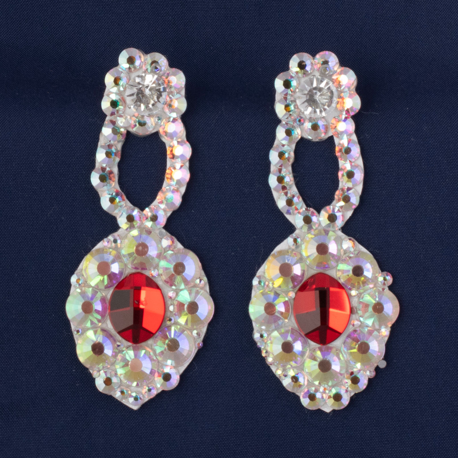 Teardrop Earrings - 3D Ruby Pendant