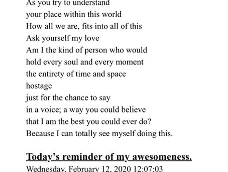 Today’s reminder of my awesomeness.