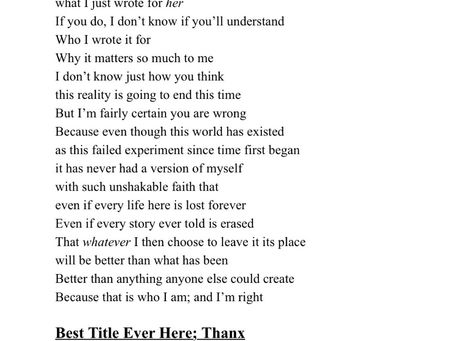 Best Title Ever Here; Thanx