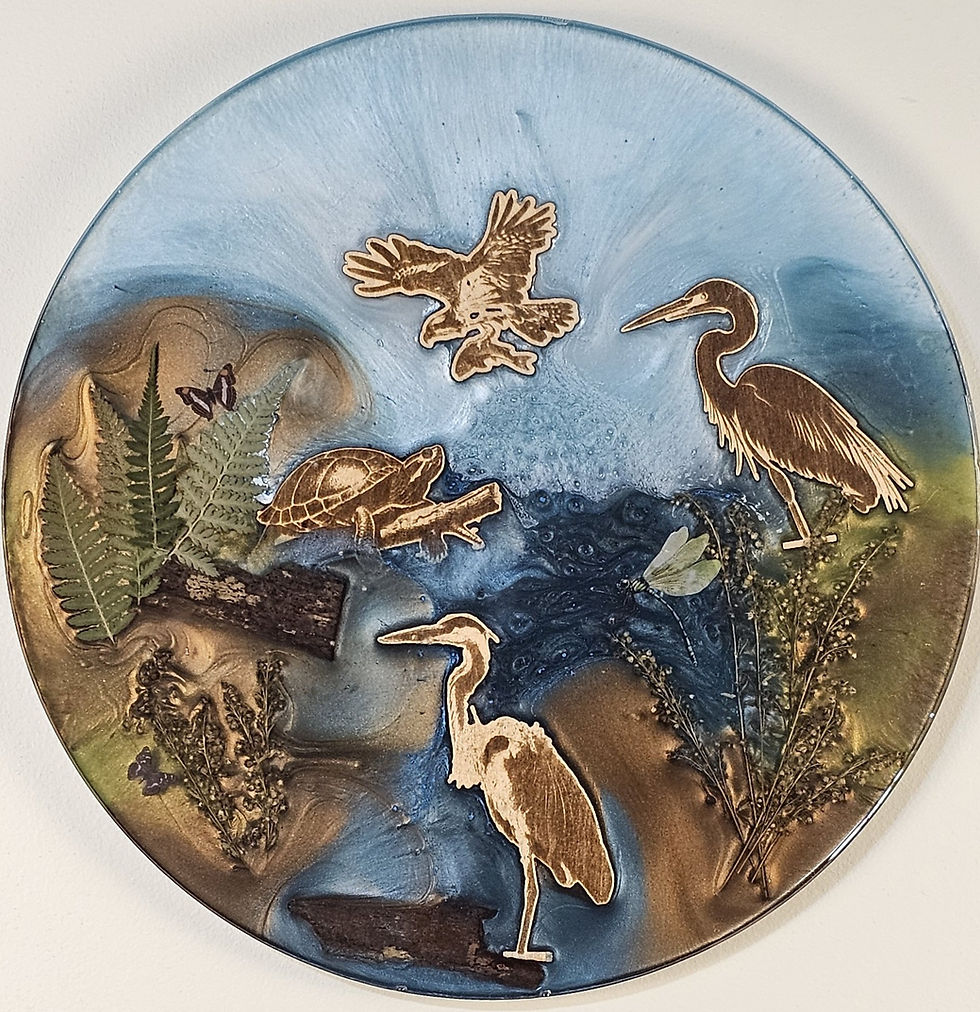 a mixed media in resin artwork by artist Helga Rippen