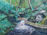 an oil painting of a waterfall by artist Cathy Schwalm