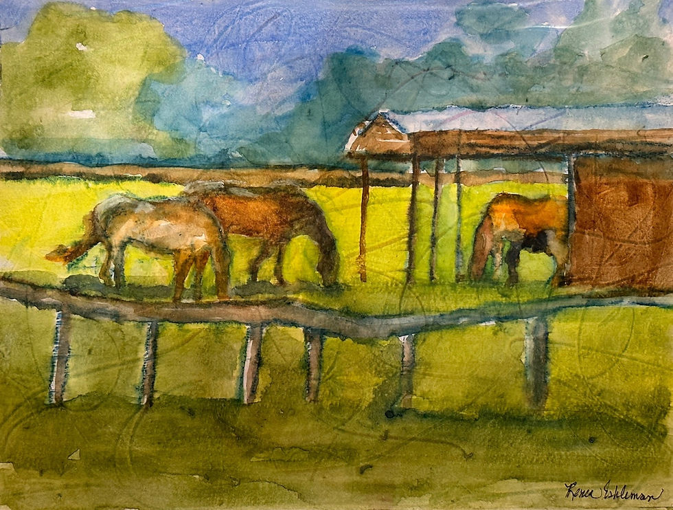 watercolor painting of three horses
by artist Renea Eshleman