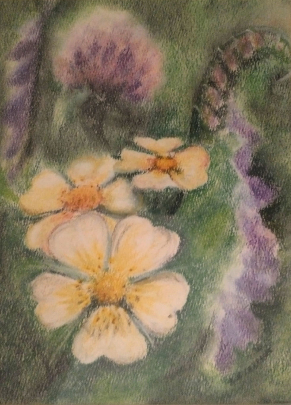 a painting of flowers as they may appear in a dream by artist Karen Larrabee