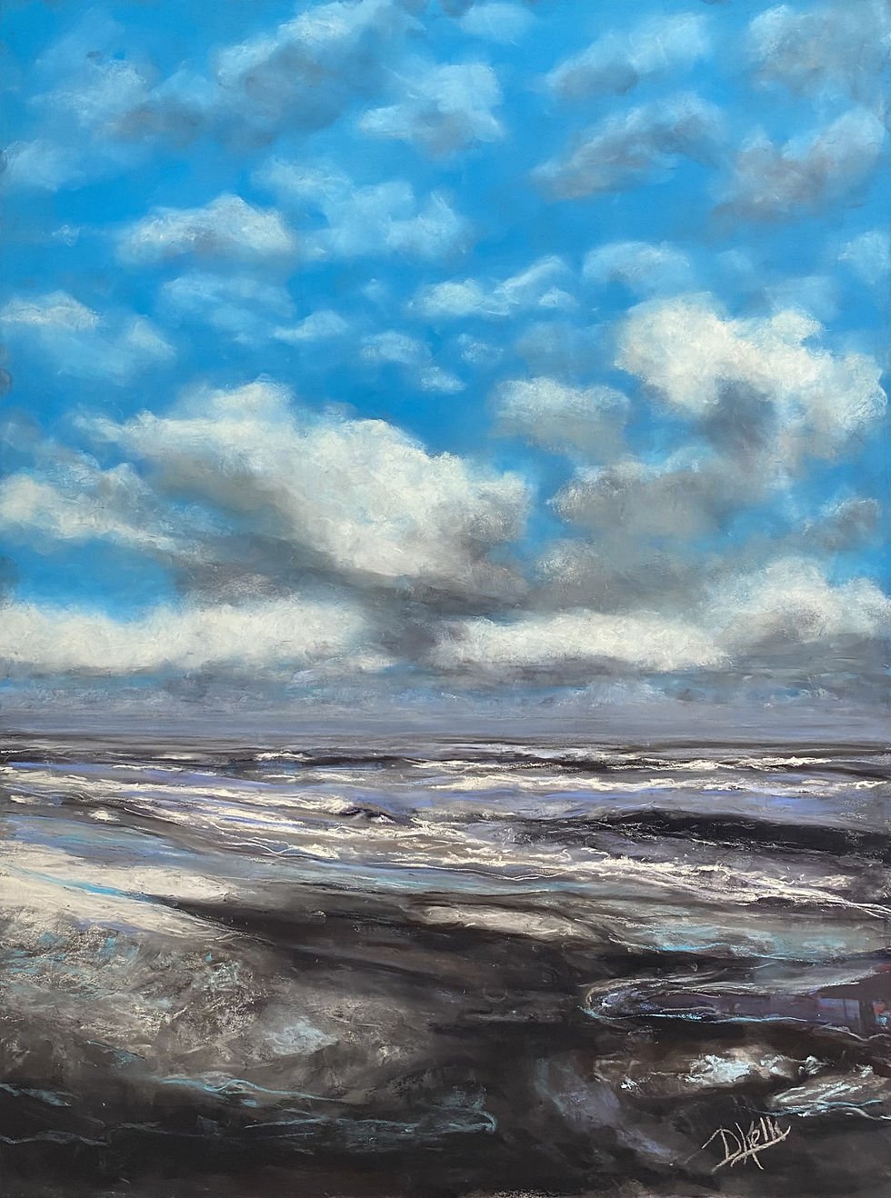 a pastel painting of the SC Coast - sea and sky