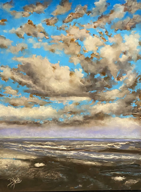 a pastel painting of the coast of South Carolina by artist, Debi Kelly