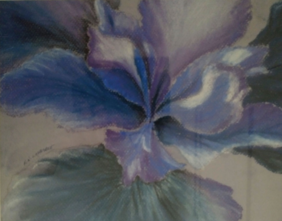 a painting of a purple flower by artist Karen Larrabee