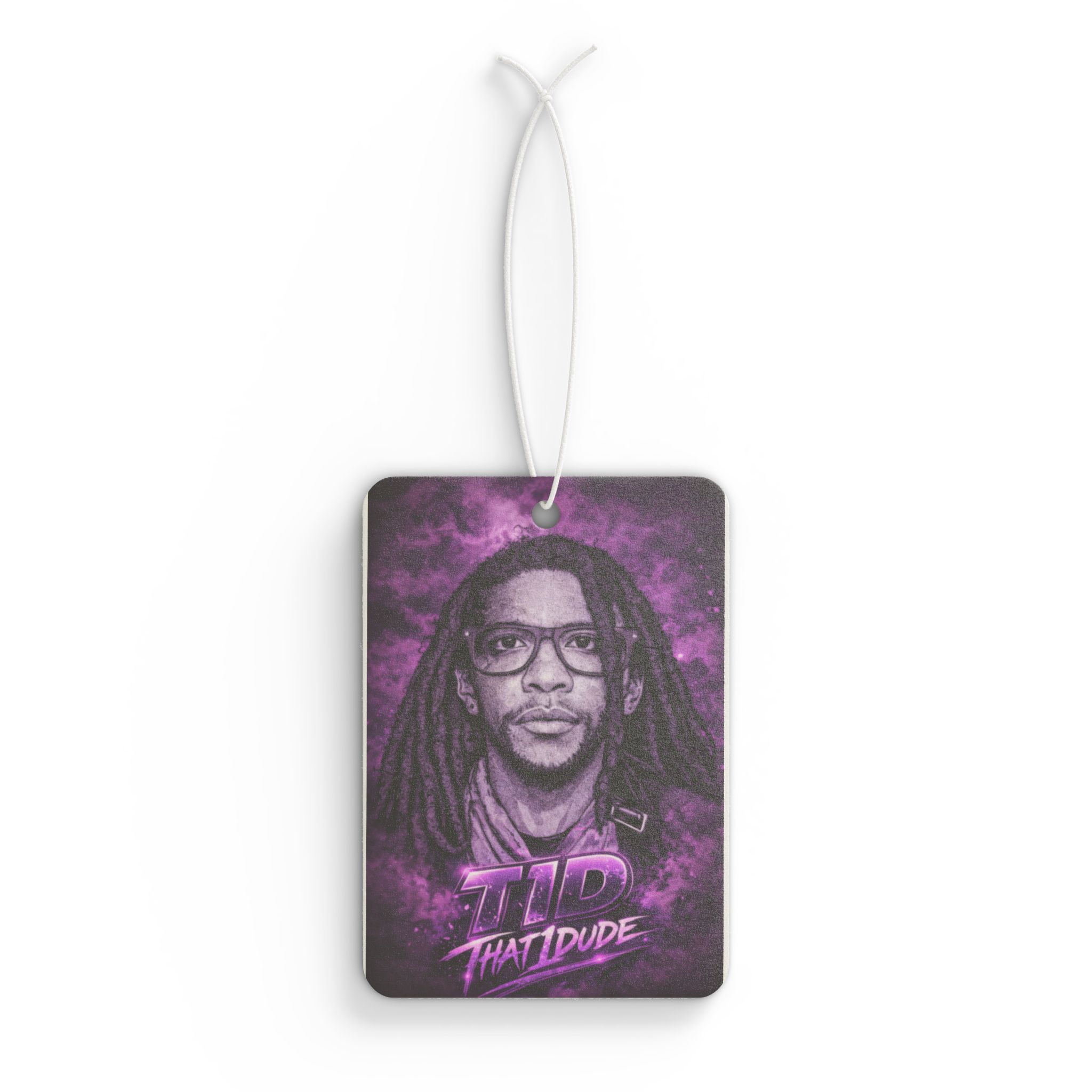Car Air Freshener — Retro Purple Portrait "That1Dude" Scented Tag