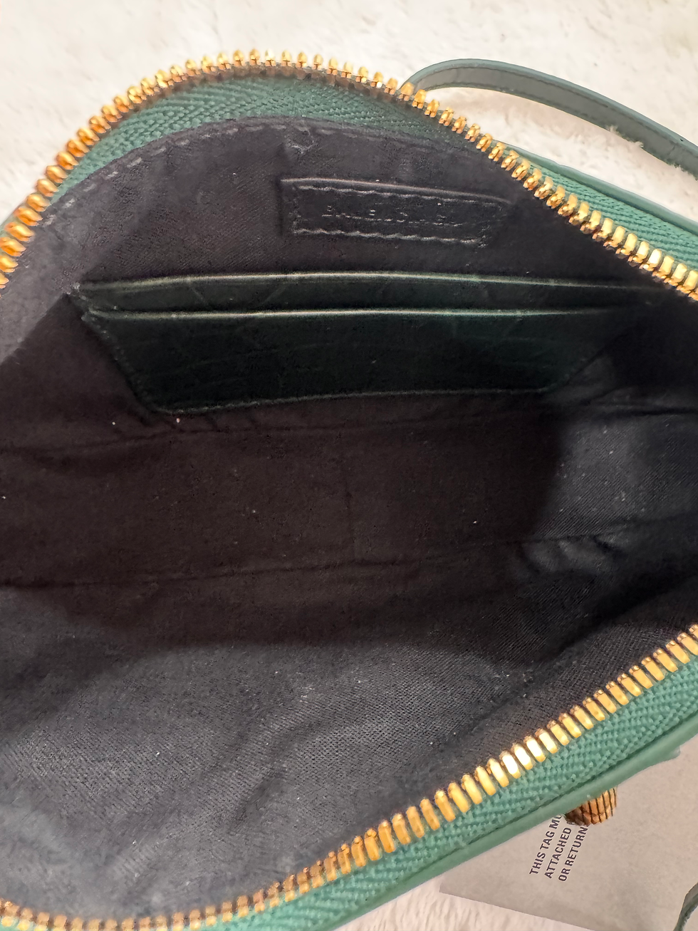 Thumbnail: Balenciaga Cargole Mini Chain Croco Green Handbag 