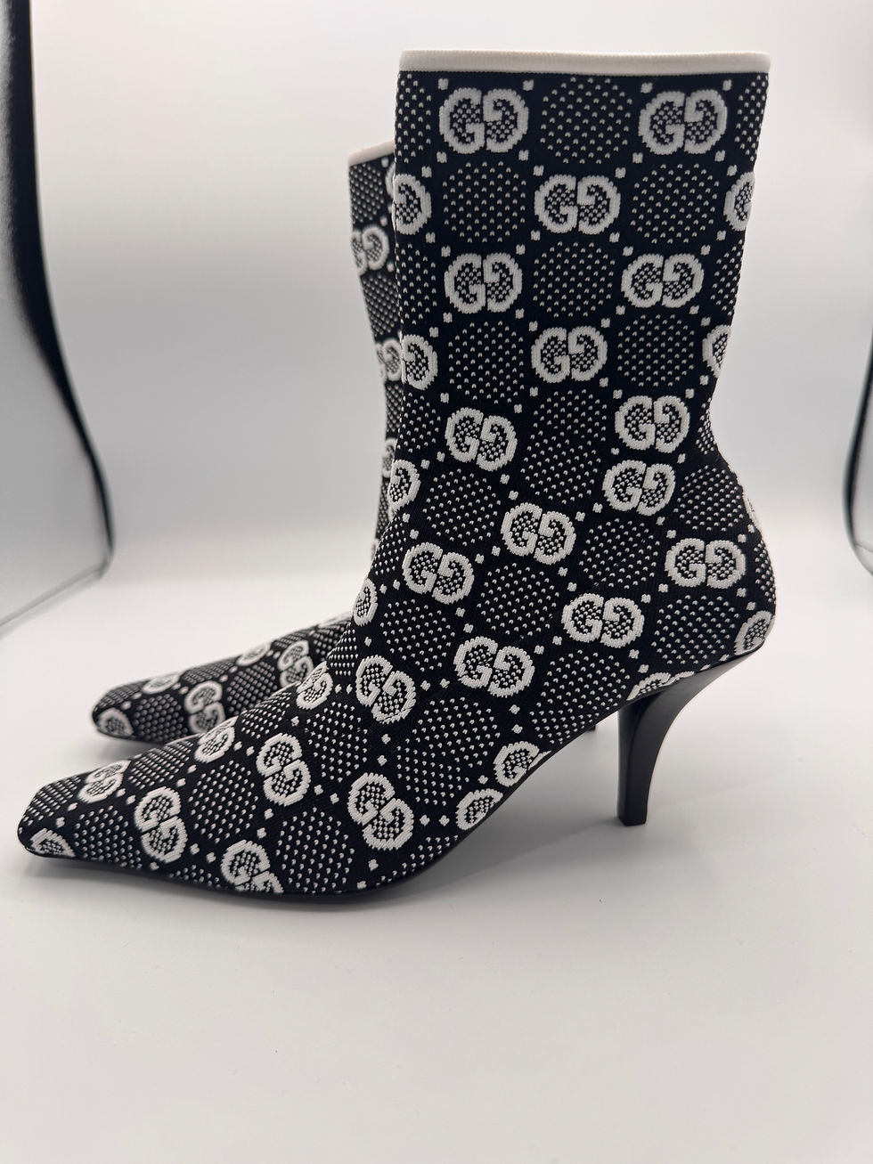 Thumbnail: Gucci Monogram Black Sock Boot 