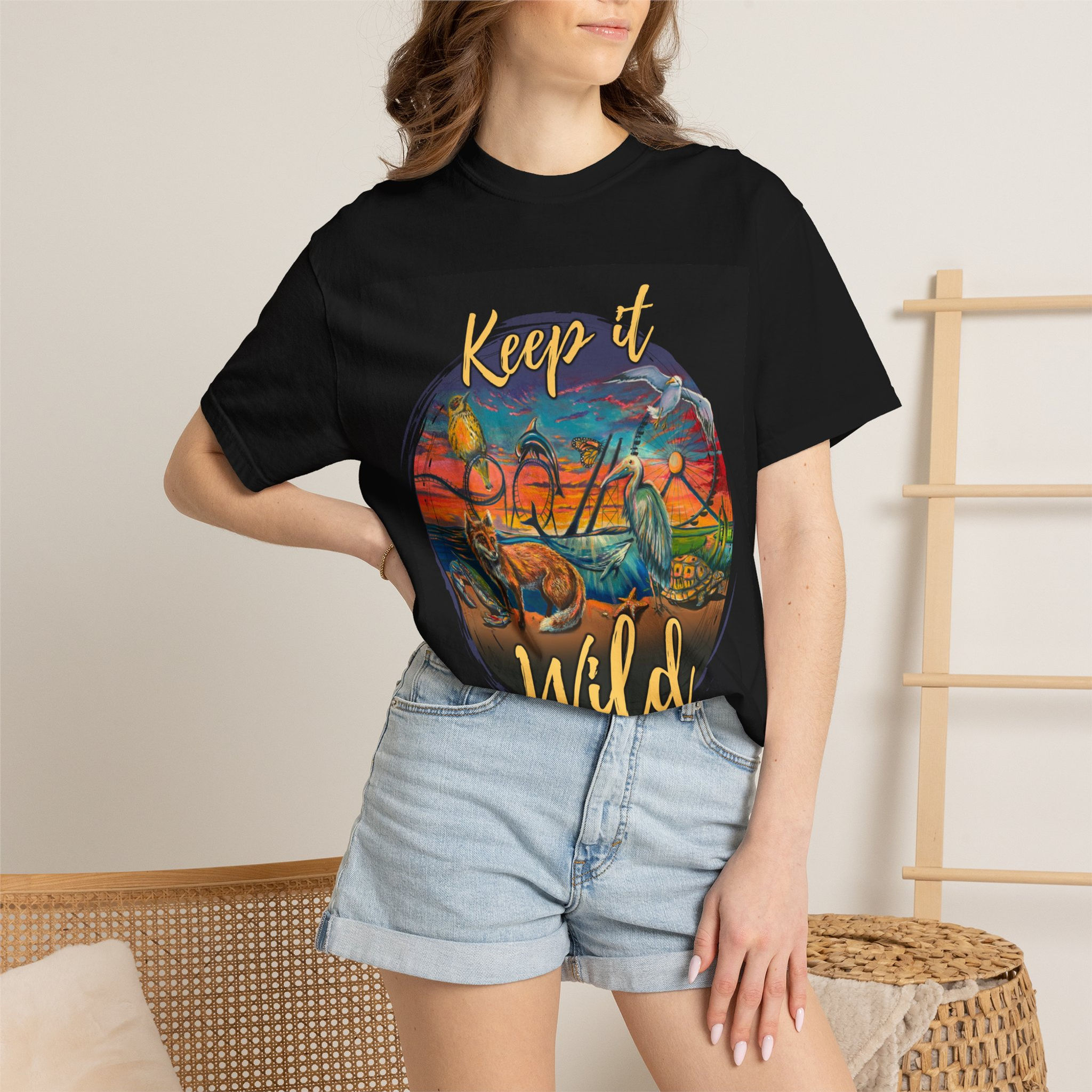 Keep It Wild T-Shirt — Wildwoods NJ Sunset Bicycle Graphic Tee