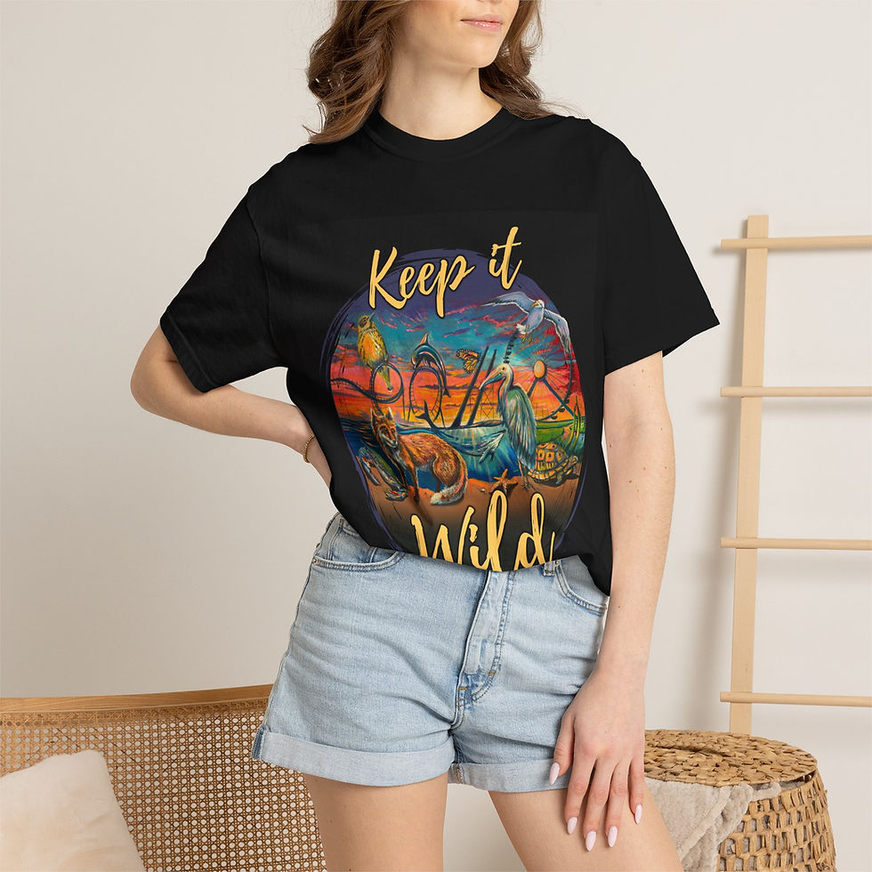Thumbnail: Keep It Wild T-Shirt — Wildwoods NJ Sunset Bicycle Graphic Tee