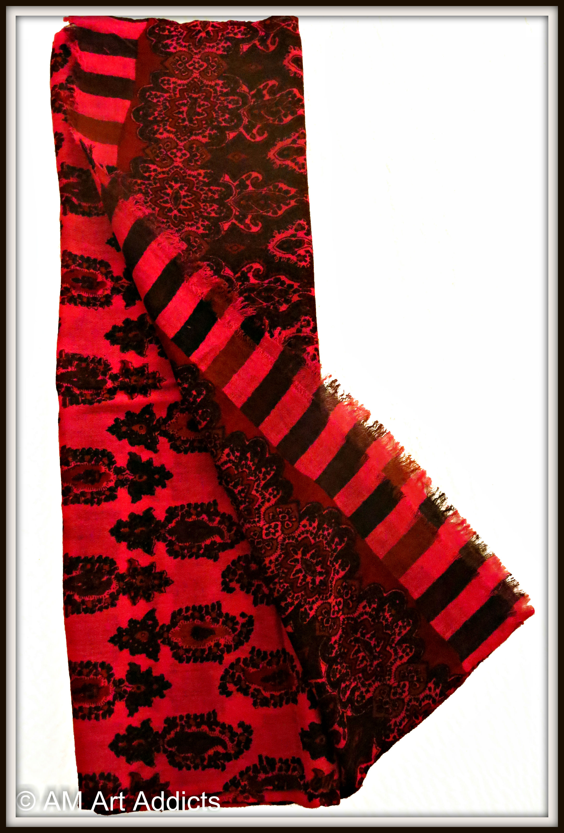 Fuschia Pink & Black Paisley