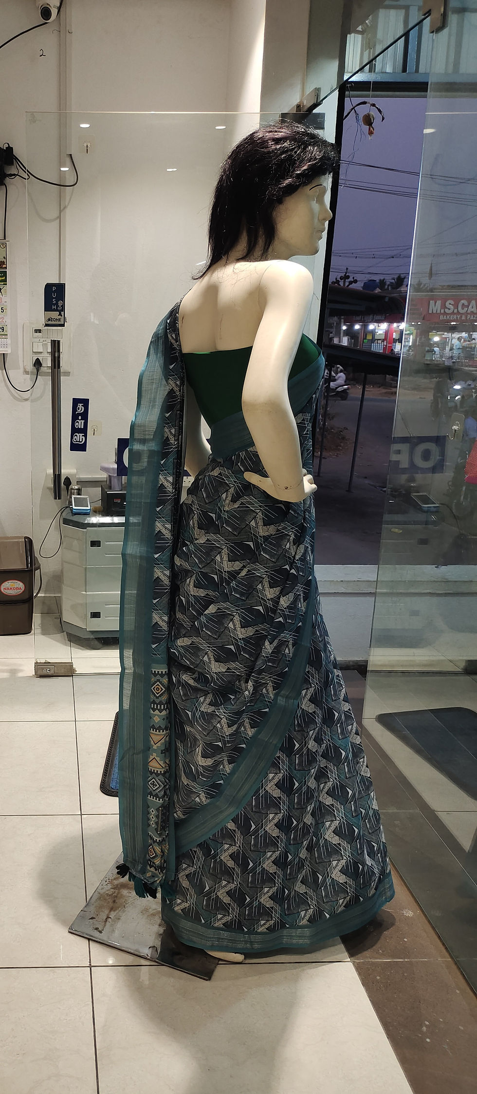 Thumbnail: copy of floral printed LINEN COTTON SAREE - SWEET LADY
