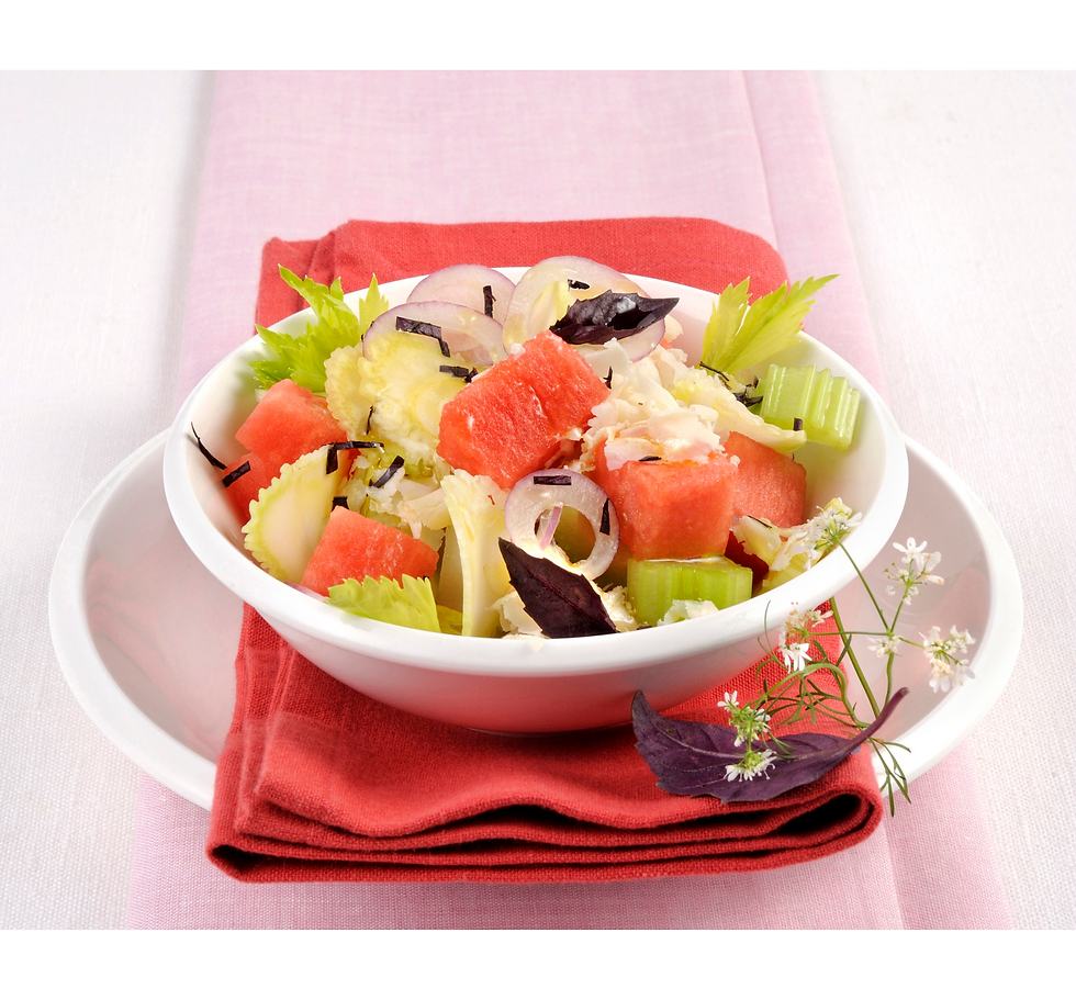 Insalata di Anguria Reggiana Igp, Cipolla Rossa di Medicina e Ricotta di Montagna