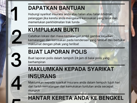 PANDUAN RINGKAS UNTUK MEMBUAT TUNTUTAN INSURANS MOTOR ? 